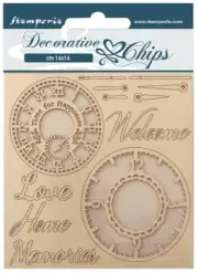 Stamperia Decorative Chips 5.5"X5.5"-Create Happiness Welcome Home Clocks