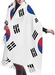 [DRTGEDS] Flag Of Republic Of Korea Scarfs For Women Fall Winter Scarves Pashmina Shawls And Wraps For Christmas Gift