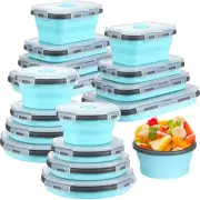 16 Pack Collapsible Food Storage Containers with Lid Foldable 8 Pcs Rectangle...