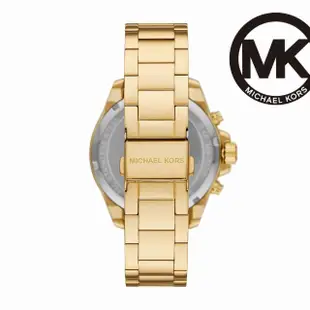 【Michael Kors 官方直營】Wren 流光閃耀環鑽三眼女錶 金色不鏽鋼錶帶 手錶 42MM MK7428