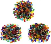 Transparent Clear Mosaic Tiles Stained Glass Pieces Colored, Assorted Size & Shapes, 480g Lots Pack, for Bulk