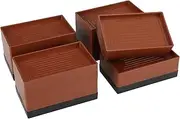 Bed Furniture Risers Leg Heavy Duty 4 inch, 4 Pack Rectangle Adjustable Furniture Risers for Sofa Couch Desk Table Chair, Stackable Bed Lifts, Supports up to 1300 lbs Brown
