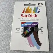 BRAND NEW - SanDisk 128GB Ultra Drive Dual Go USB Type-C Drive - Rainbow