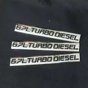 3x Chrome Black 6.7L TURBO DIESEL Metal Emblem Decal Sticker Badge Edition Motor (for: Renault)