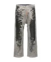 Diesel D-Lab Track Straight-Leg Distressed Jeans Gray
