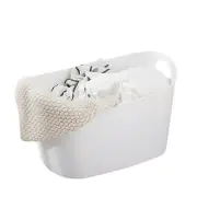 30L Laundry Basket with Handles White Plastic Multi-functional Storage Basket