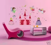 PRINCESS, FAIRIES,UNICORN & CASTLE KIDS WALL DECALS for kids, just peel & stick