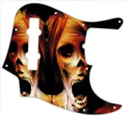 J BASS 5 STRING Graphic Pickguard to fit Fender Bass Guitar Mummified Skulls