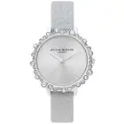 Olivia Burton Women's Watch Under The Sea Silver Glitter Leather Strap OB16US52