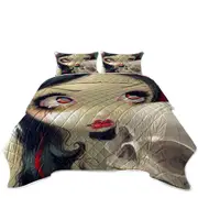 Faces of Faery #163 Scary Skull and Vampire Girl Coverlet