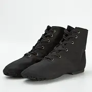 Women's Children's Soft Sole Dance Shoes, Lace-Up Canvas Ankle Boots, Lightweight and Flexible for Jazz, Ballet and Performance