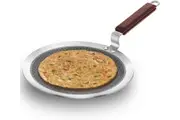 Hawkins 26 cm Paratha Tava, Triply Stainless Steel Shielded Nonstick Tawa with Rosewood Handle, Honeycomb Non Stick Induction Tawa, Silver (NSPT26)