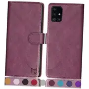 for Samsung Galaxy A51 5G (NON 4G Version) with RFID Blocking Leather Wine Red