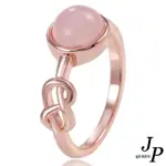 【JPQUEEN】粉月光石時尚打結玫瑰金戒指(玫瑰金色尺寸可選)