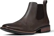 [femflame] Cowboy Boots for Men Square Toe Chelsea Boots Waterproof Classic Elastic Slip on Chukka Ankle Boots Casual…