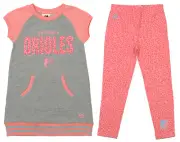 Majestic MLB Little Girls Baltimore Orioles Cheer Loud Legging Set, Pink