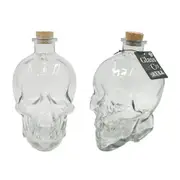 800ML Glass 3D Skull Head Drinking Bottle Wine Whisky Vodka Flask Skull Decanter
