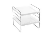 Boxsweden 40x25cm Brite Extendable 2 Tier Pantry Shelf Kitchen Storage Rack