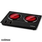 1800W Ceramic Electric Double Burner, Dual Control Infrared Cooktop, Portable, G