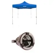 Adventure Kings Outdoor Gazebo 3m x 3m + Portable Camping 2in1 LED Light & Fan
