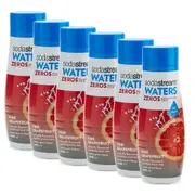 6x SodaStream Zeros Pink Grapefruit 440ml/Sparkling Soda Syrup Mix - Low Sugar
