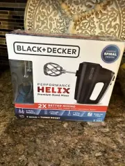 Black & Decker Performance HELIX Premium Hand Mixer Black With Snap On Case