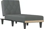 Chaise Longue Dark Grey Fabric - Modern Lounge Chair for Living Room, Bedroom or Patio, Comfortable & Durable Design with Soft Fabric, Perfect for Relaxing and Reading