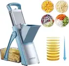 Safer Mandoline Slicer for Kitchen, Thickness Adjustable Onion Vegetable Chopper