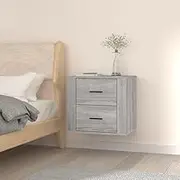Wall-Mounted Bedside Cabinet, Grey Sonoma, 50x36x47 cm – Floating Organizer Cabinet with Storage Shelves and Doors for Bedroom, Office, or Home Organization