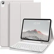 for iPad 11th 10th Generation Keyboard Case A16 2025 2022 11 inch / 10.9 inch with Pencil Holder, Magnetic Detachable Wireless Bluetooth Folio Stand Rechargeable Keyboard Cover, Grey