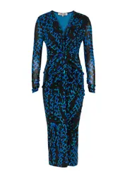 Diane Von Furstenberg Hades Printed Stretch-jersey Midi Dress - Blue - M (UK12 / M) M (UK12 / M)