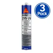 Sika Sikaflex 295 UV Resistant Marine Adhesive Sealant 300ml Black x 3 Pack