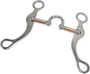Horse Snaffle Bit - Stainless Steel Rose Gold Plated Snaffle Bits for Horses, Horse Mouth Gag with Loose Roller, Outdoor Riding Accessory and Training Tool