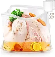 2 Pack 22"×26" Turkey Brine Bags Extra Large brine bags for Turkey Holds up 40lb, Thickened Turkey Brining Bags with 2 removable zipper assist clips and Cotton Strings, turkey marinade bag