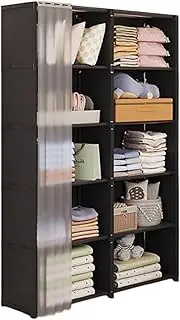 Clothes Storage Organizer - Hanging Shelf, Portable Case | Non-Woven Wardrobe Closet Box for Blouses, Cardigans, Coats, Folded Pieces, Bedroom Clothing Storage System with Zip Enclosure