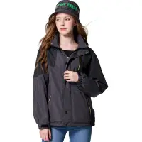 在飛比找Yahoo奇摩購物中心優惠-聖手牌 外套 灰黑機能防風刷毛運動休閒連帽外套