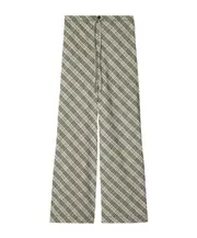 Burberry Checked Wide-Leg Drawstring Trousers UK8,UK10,UK6,UK12,UK4,UK2 chaff color