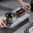 304 Stainless Steel Rectangular Plate Vintage Matte Finish Industrial Style GOF