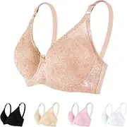 [Generic] Support Bra Solid Sexy Lace Gathered Bra Straps Breast Cup Underwear Women's Sports Bra