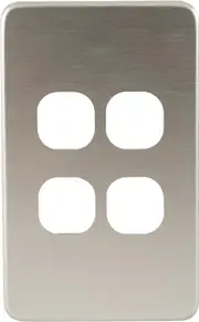 QCE Slimline 4 Gang Switch Brushed Silver Metal Cover