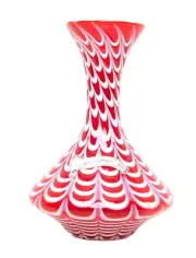 MCM Empoli Lavorazione A Mano Toscano Red Opalescent Vase - White Cane Drape Cad