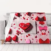 Weighted Valentine's Day Blanket 30"*40" Soft Flannel Reversible Cozy Extra Warm Blanket for Bed,Couch