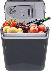 Electric Car Cooler And Warmer with 12v DC and 220v AC Outdoor Refrigerator Portable Insulated Box Ice Bucket Refrigerating Small Refrigerator For Travel, Camping, Vehicles, Home