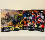 BUNDLE (2) - Disney Puzzles Thomas Kinkade Beauty & The Beast + Circle Villains
