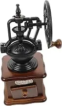 Cabilock 2pcs Rugged Stylish Wooden Iron Hand Crank Coffee Bean Grinder for Kitchen Use