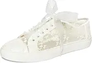 [JIAJIA] 8835 Wedding Shoes Bridal Sneakers Flats Bride Tennis Shoes Lace Sneakers