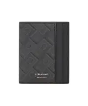 Ferragamo Monogram Credit Card Holder One size black/gray