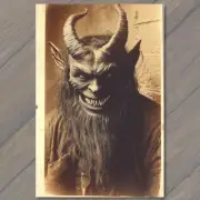 4x6" Krampus Evil Horns Christmas Weird Festive Scary Unusual Creepy XMAS