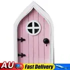 Wooden Miniature Fairy Dwarf Window Door Tree Yard Gnome Sculpture (B) HOT