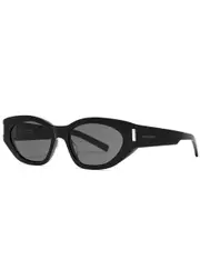 Saint Laurent Oval-frame Sunglasses - Black ONE SIZE